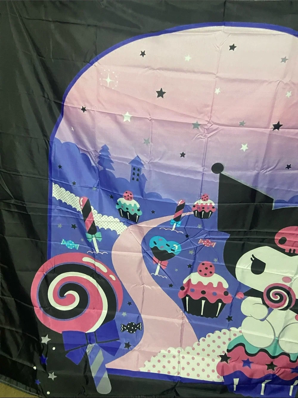Sanrio Kuromi non-slip floor mat and Tub Curtin